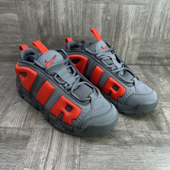 Nike Air Uptempo Men's size 8.5 Grey Crimson Red Shoes FZ3055-002 - Picture 2 of 8